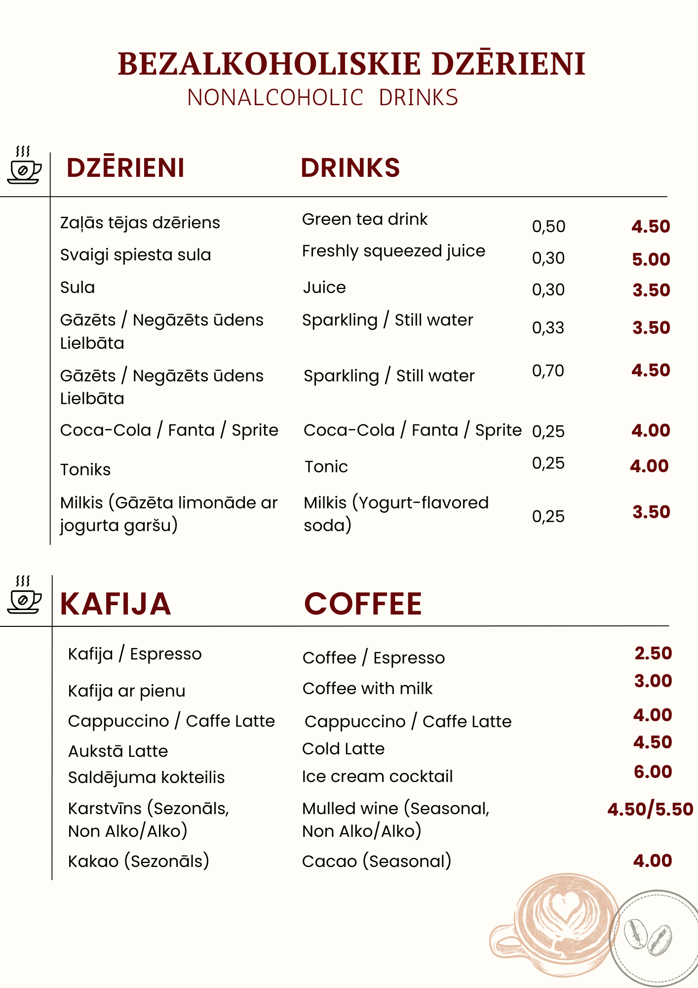 Menu Page 28