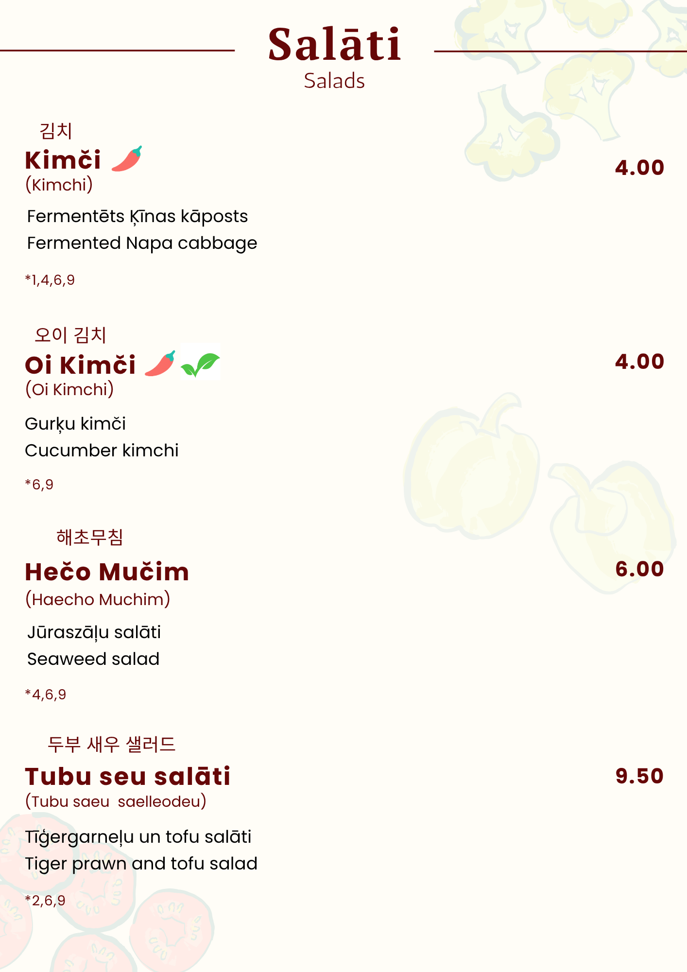 Menu Page 5